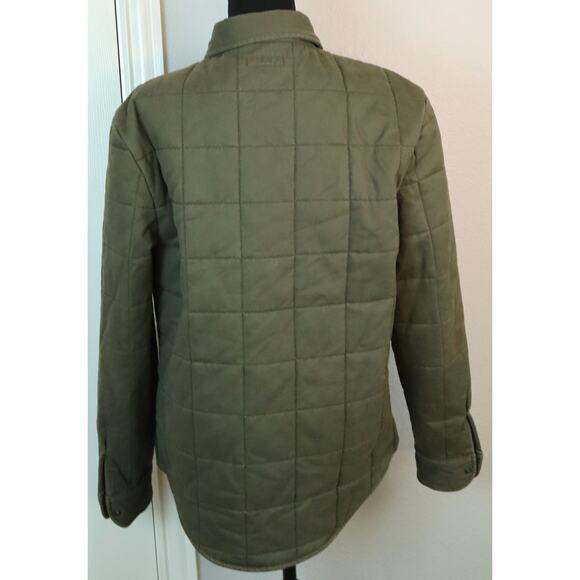 FOSSIL Vintage Y2K Green Quilted Canvas Barn Chore Jacket Fall Snap Medium - Picture 5 of 9